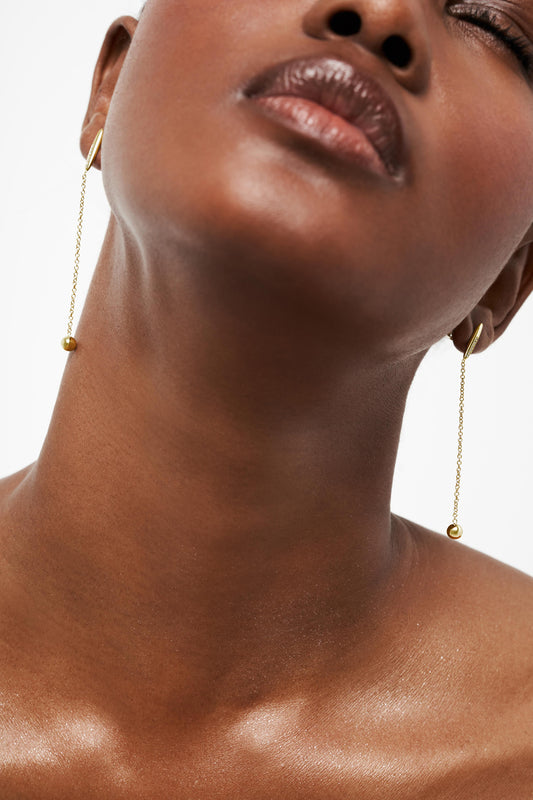 Still Whole Infinite Earrings Pair, 18K Yellow Gold, Diamonds