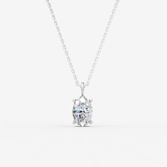 2.01ct Oval Lab-Grown Diamond Pendant Necklace — white gold detail view