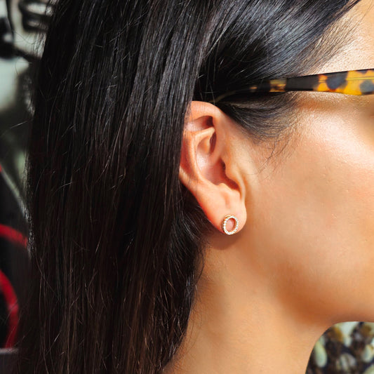 Forever Circle Diamond Stud Earrings