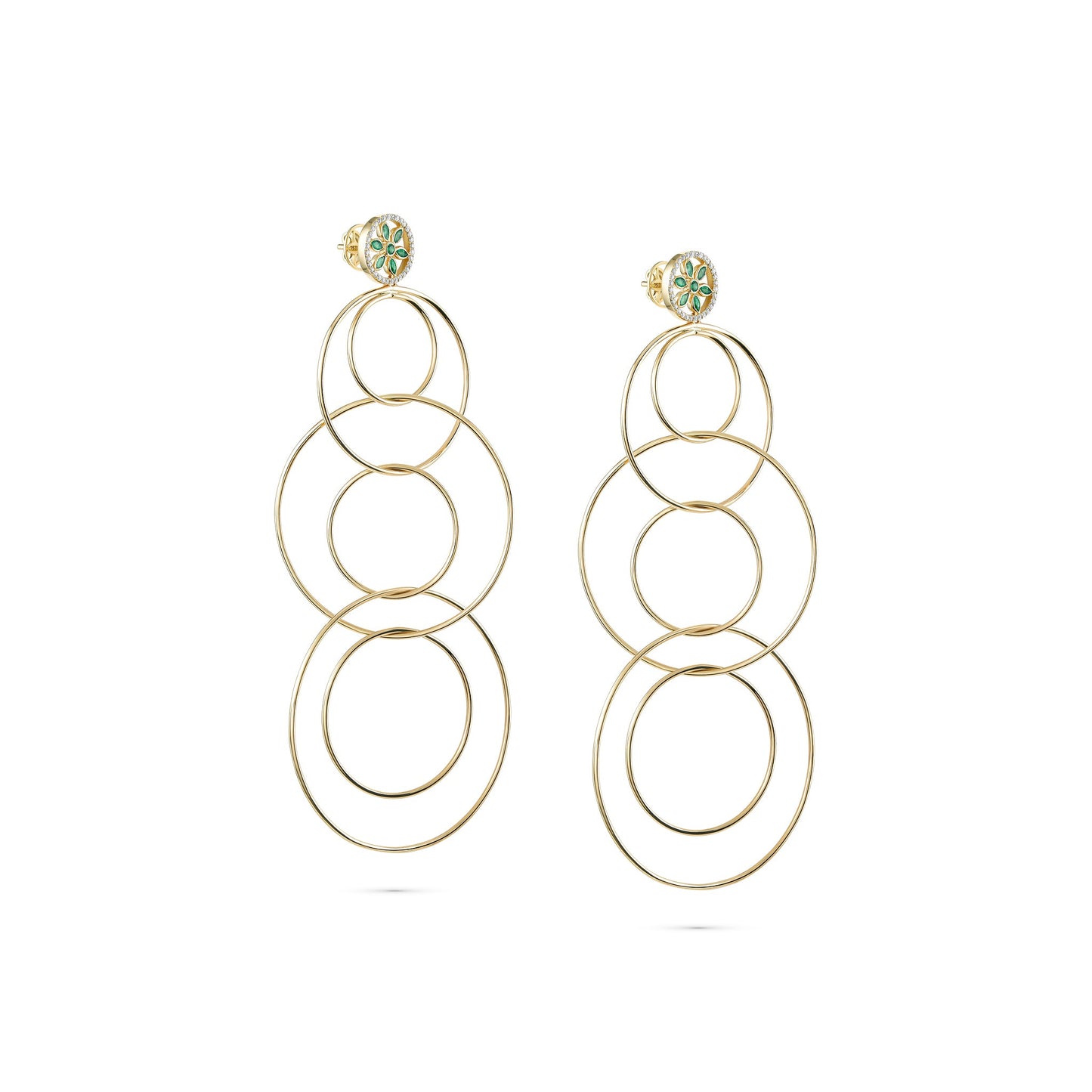 7LEAVES Unlock rose gold earrings on a white background, alternate view