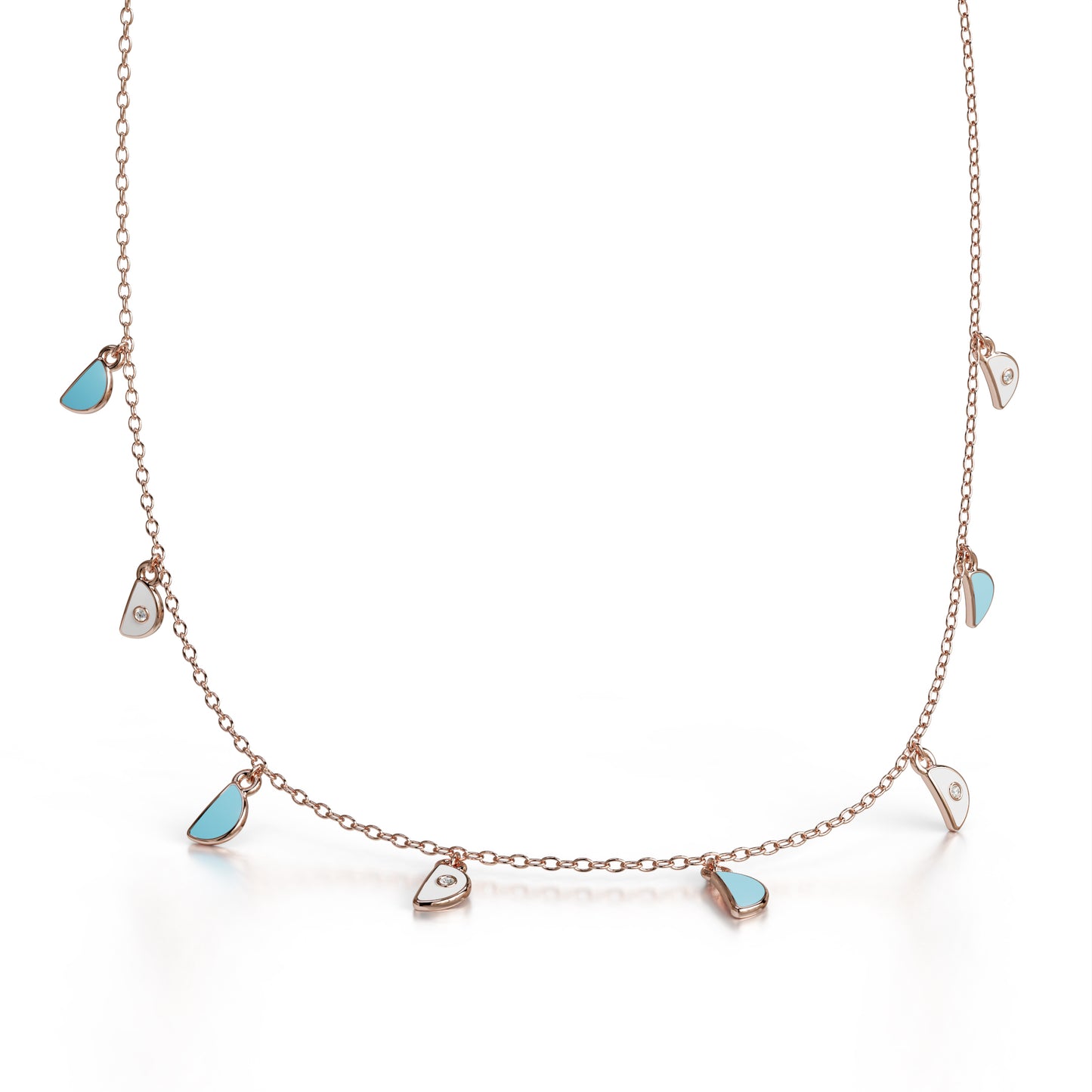 Amara Charm Pendant Necklace - Rose Gold