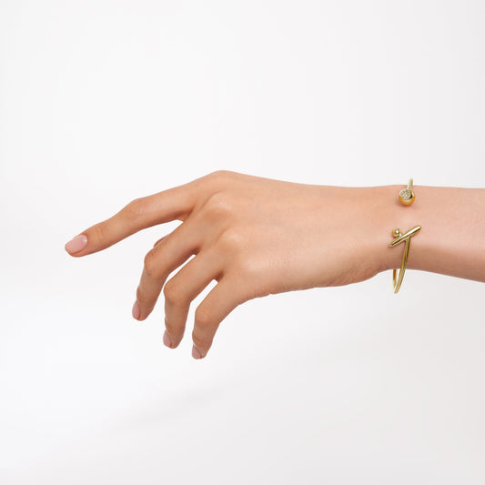 Home Inside Bracelet, 18K Yellow Gold, Diamonds