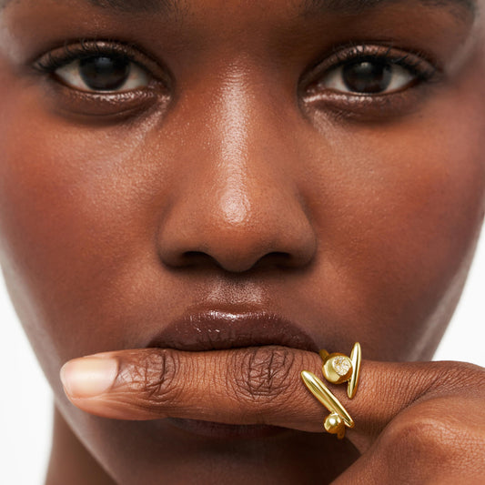 Here I Begin Again Ring, 18K Yellow Gold, Diamonds