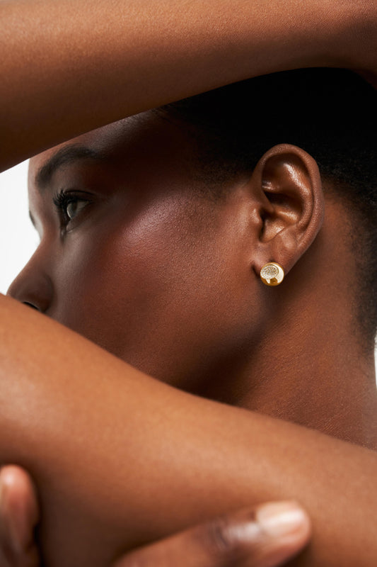 In Quiet I Shine Earrings Pair, 18K Yellow Gold, Diamonds