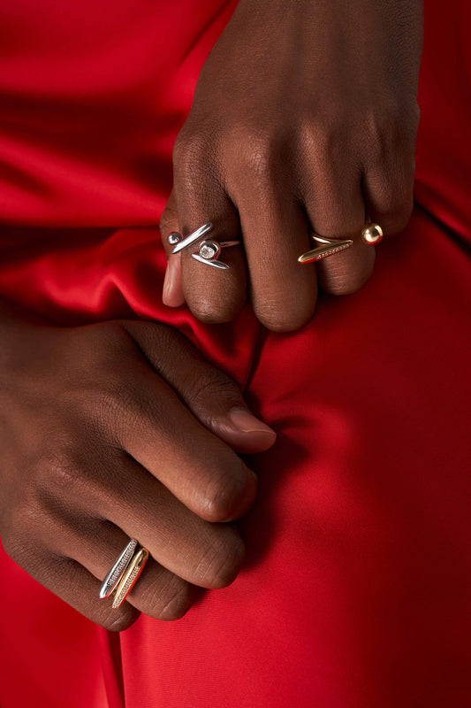Here I Begin Again Ring, 18K Rose Gold, Diamonds