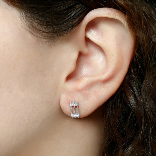 Triad Diamond Studs (White Gold)