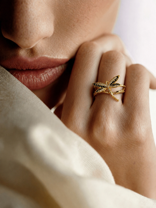 DTopaz Butterfly Ring in 18K gold, alternate product view