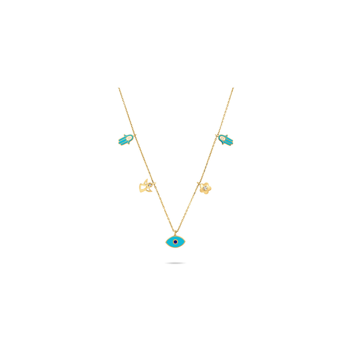Classiyah Azure Dream Necklace in 18K gold with turquoise beads