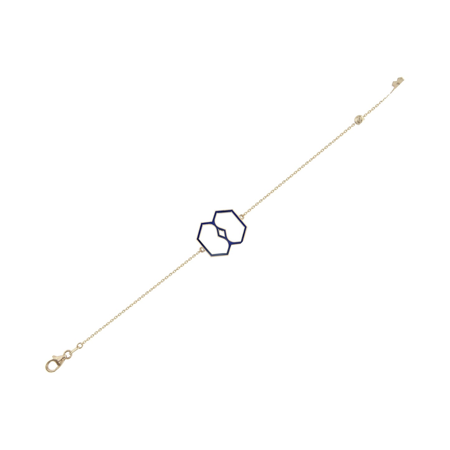 Donydo Aura Vision bracelet in 18K yellow gold with violet-blue enamel