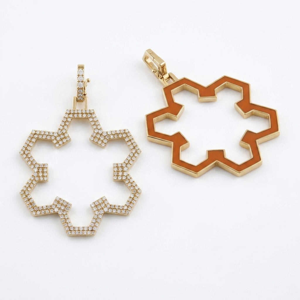Aura Flow Pendant 30 mm – Diamonds & Enamel by Donydo – product image 3