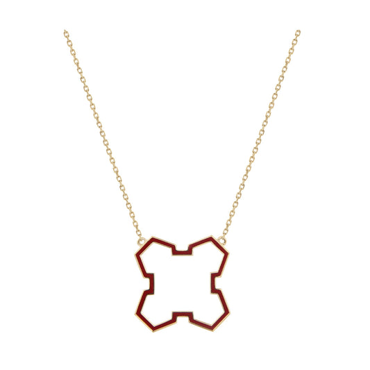 Marea Grounded Necklace by Donydo – Yellow Gold Enamel face