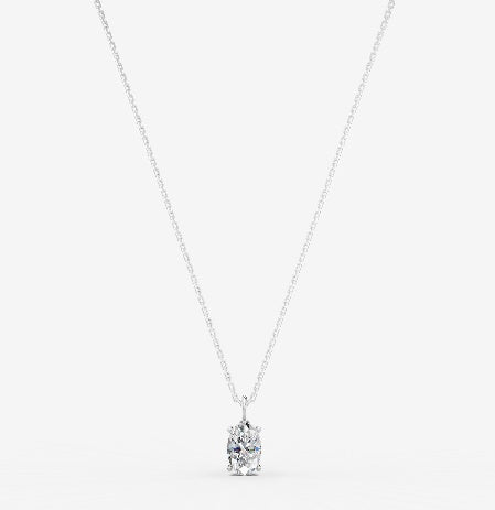 LeJour 2.01ct Oval Lab-Grown Diamond Pendant Necklace