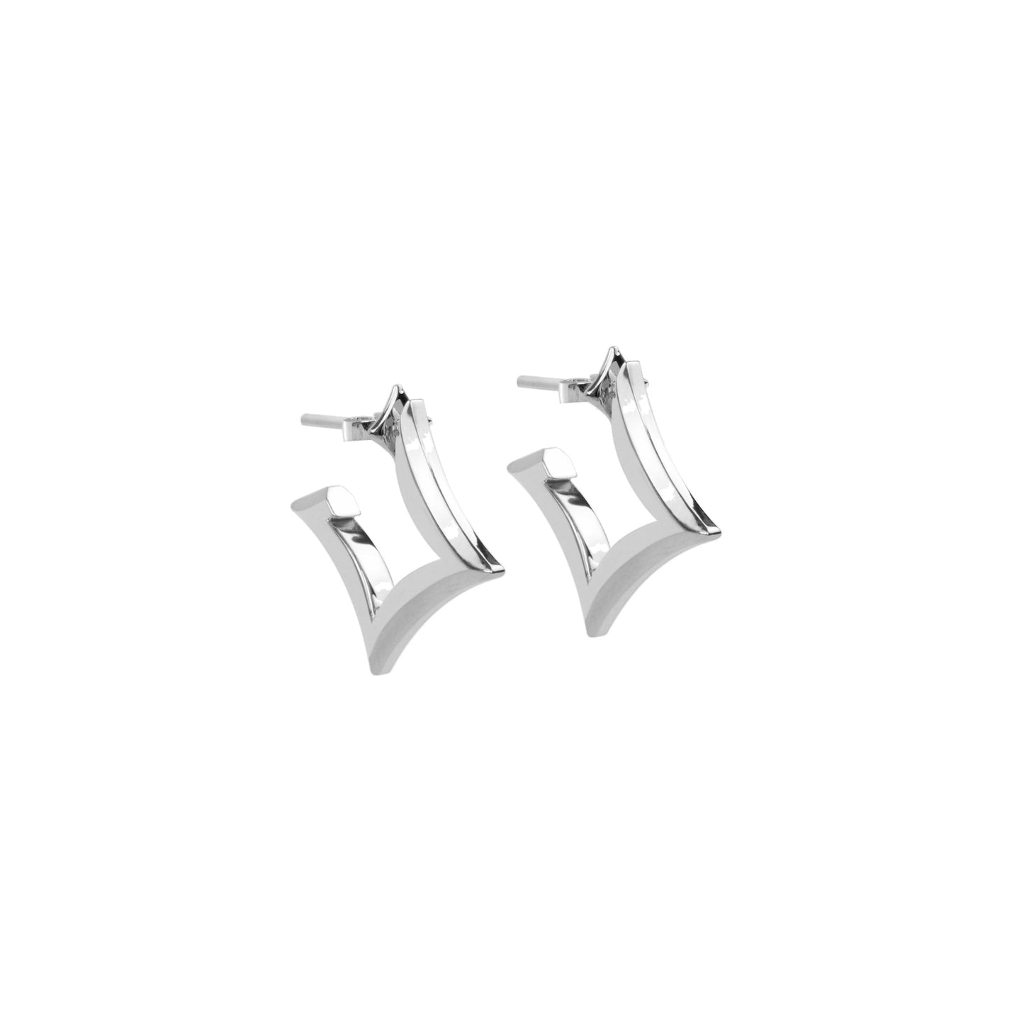 Nur Tayah Hoop Earrings in 18k white gold on a white background