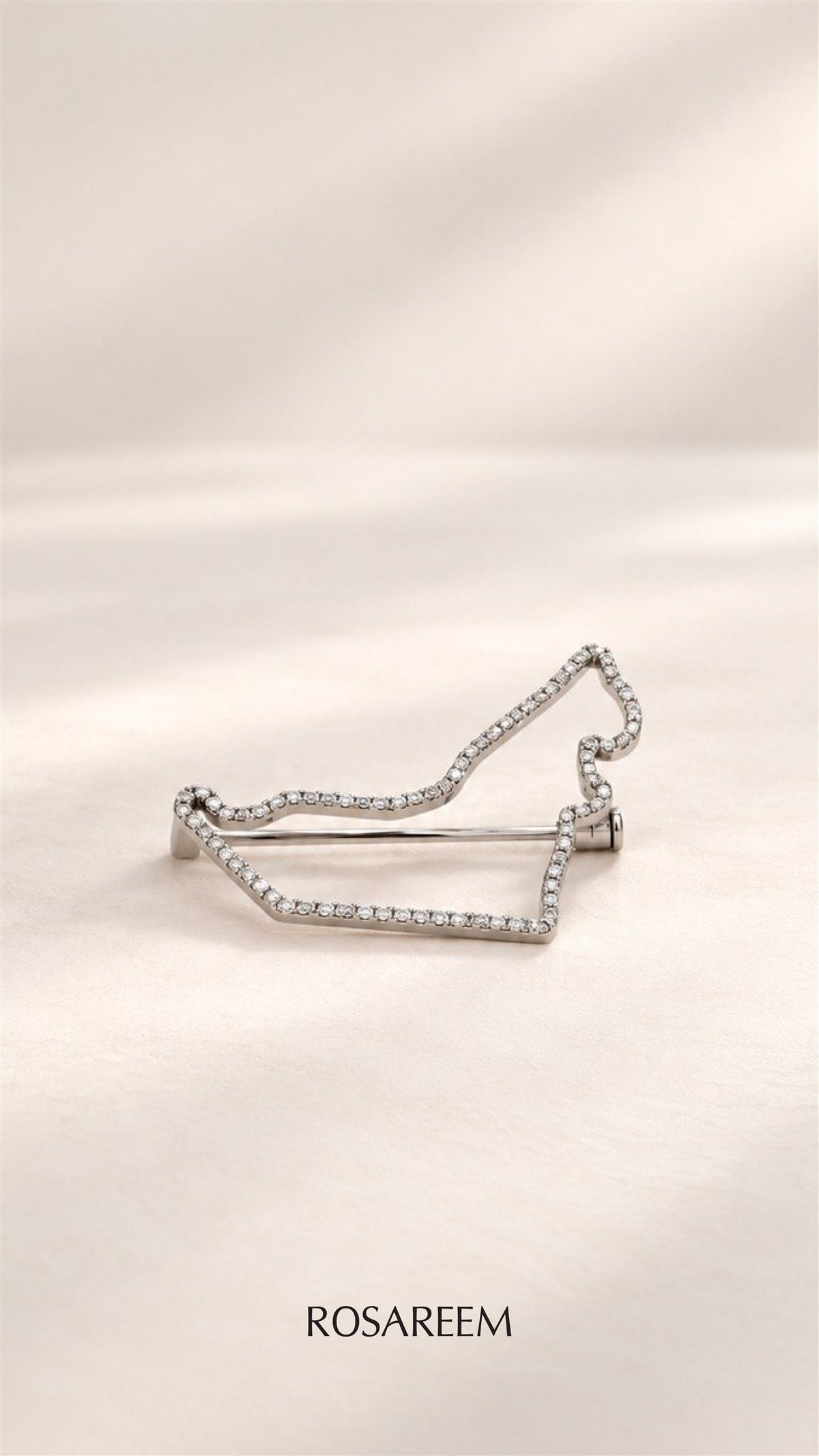 RosaReem Love UAE map pin on neutral background