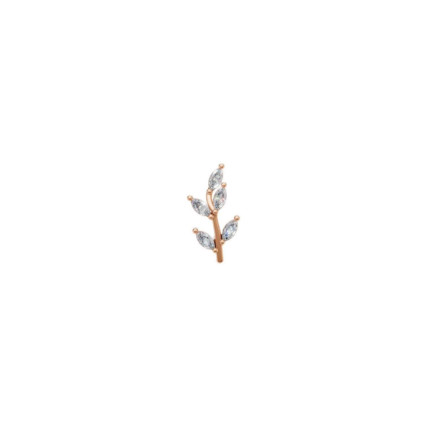 Rulla Jewelry Leaf in 18K rose gold with natural diamonds