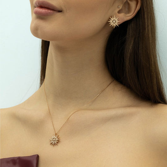 Rupali Adani Solar Jewelry Necklace 18K Rose Gold Necklace