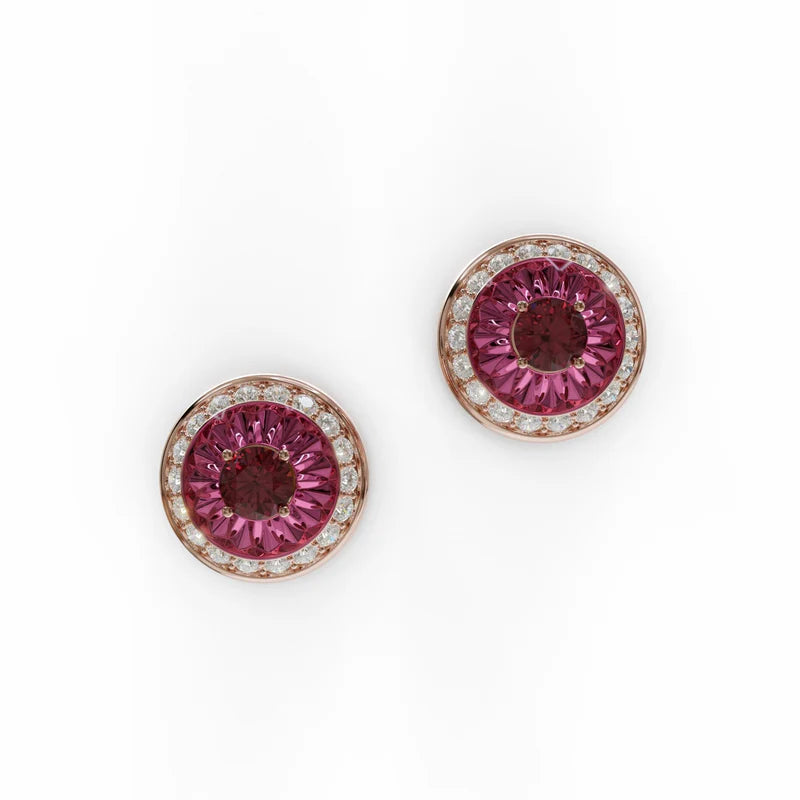 Sinan Earrings - Rubellite
