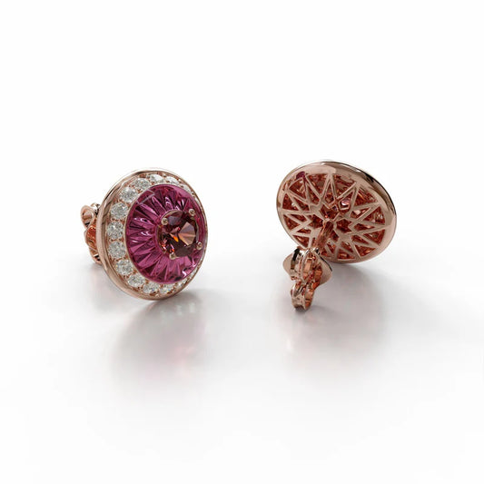 Sinan Earrings - Rubellite