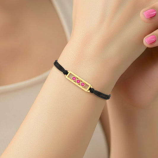 18k white gold cage-design bracelet with pink sapphires and diamonds, additional view
