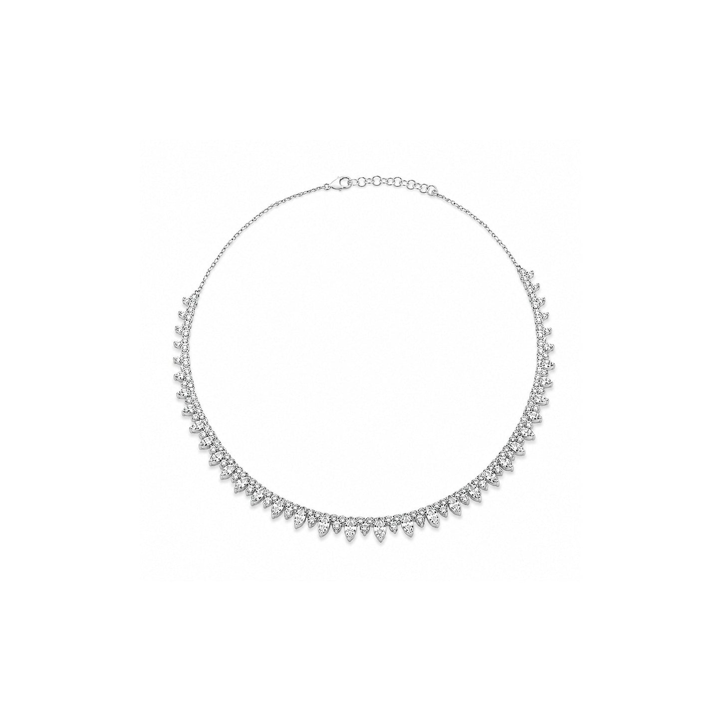 18K white-gold Stardust Marquise Necklace with lab-grown diamonds