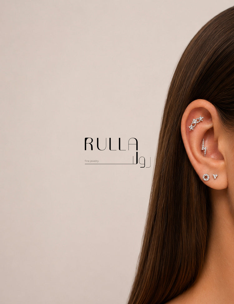 Rulla Jewelry bilingual English and Arabic logo