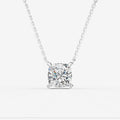 2ct Cushion Lab-Grown Diamond Pendant Necklace — white gold detail view