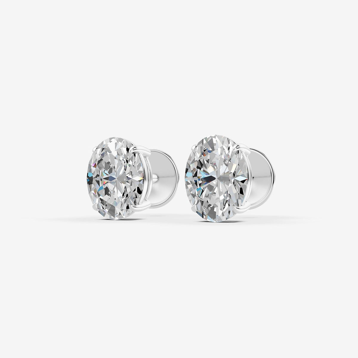 2.02ct Oval Lab-Grown Diamond Earrings — white gold detail view