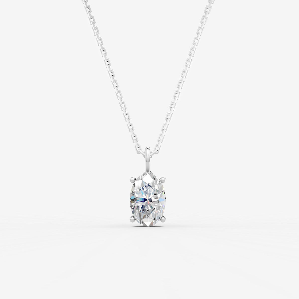 2.01ct Oval Lab-Grown Diamond Pendant Necklace — white gold detail view