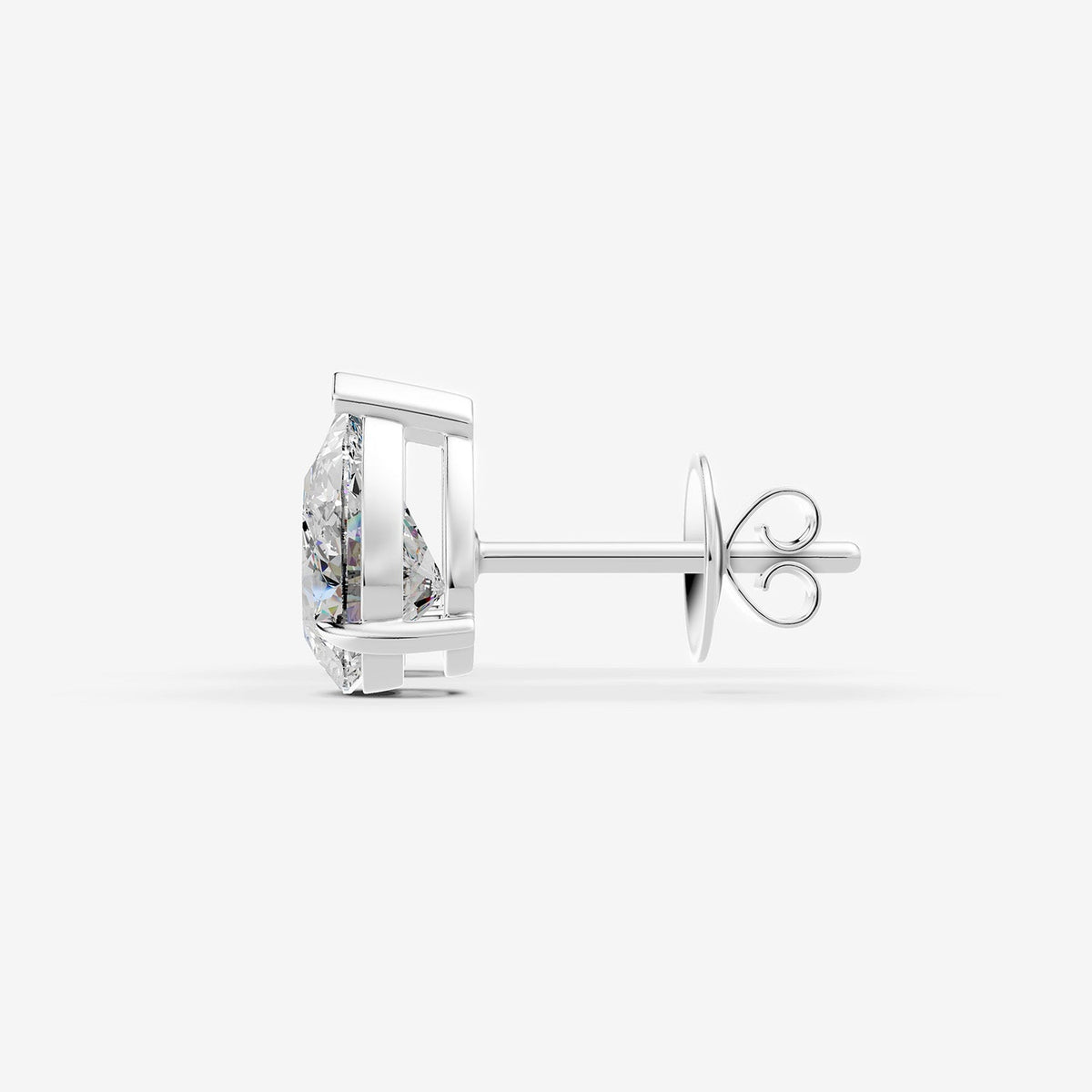 4.02ct Pear Lab-Grown Diamond Earrings — white gold detail view