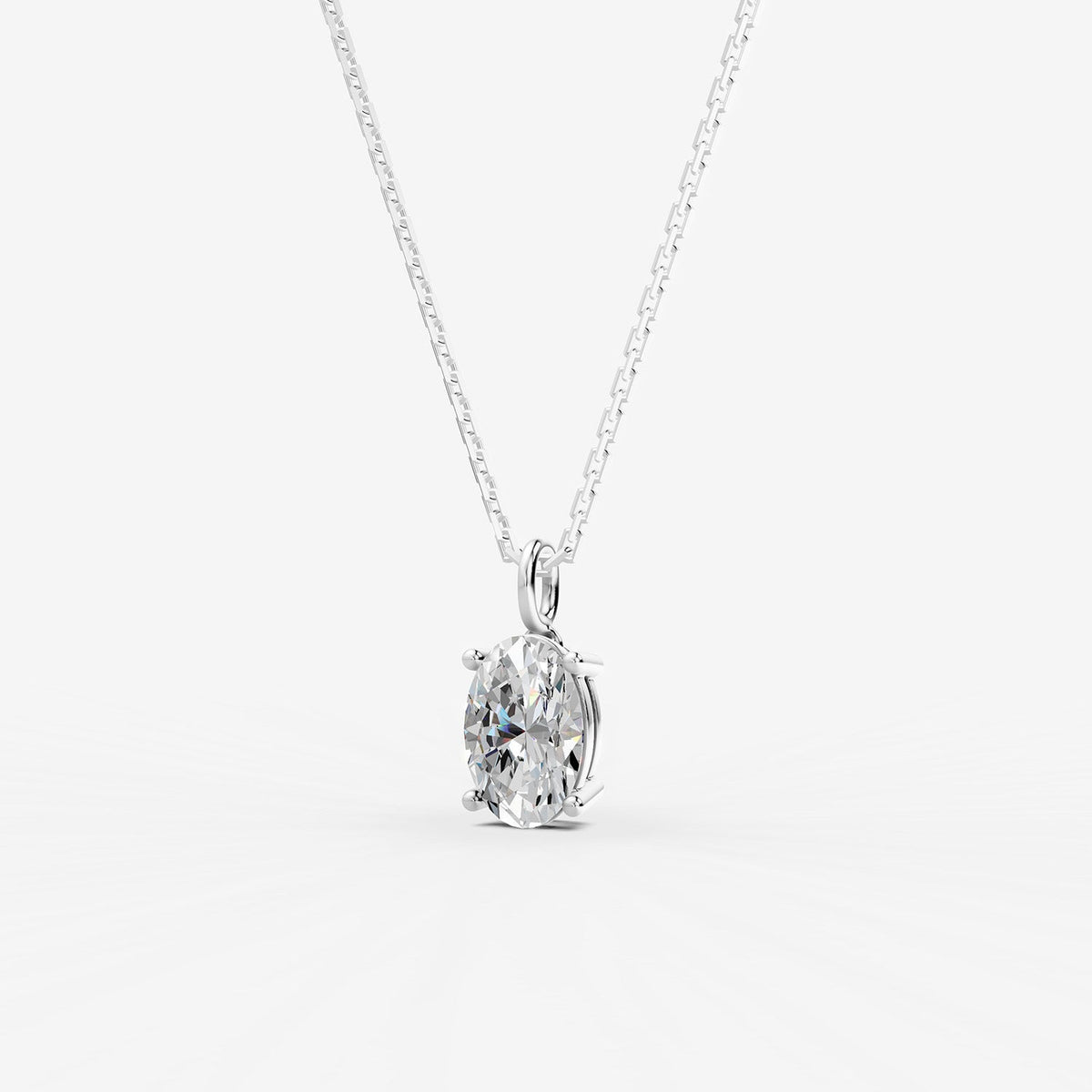 2.01ct Oval Lab-Grown Diamond Pendant Necklace — white gold detail view