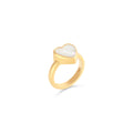 18k gold heart-shaped ring with mother of pearl