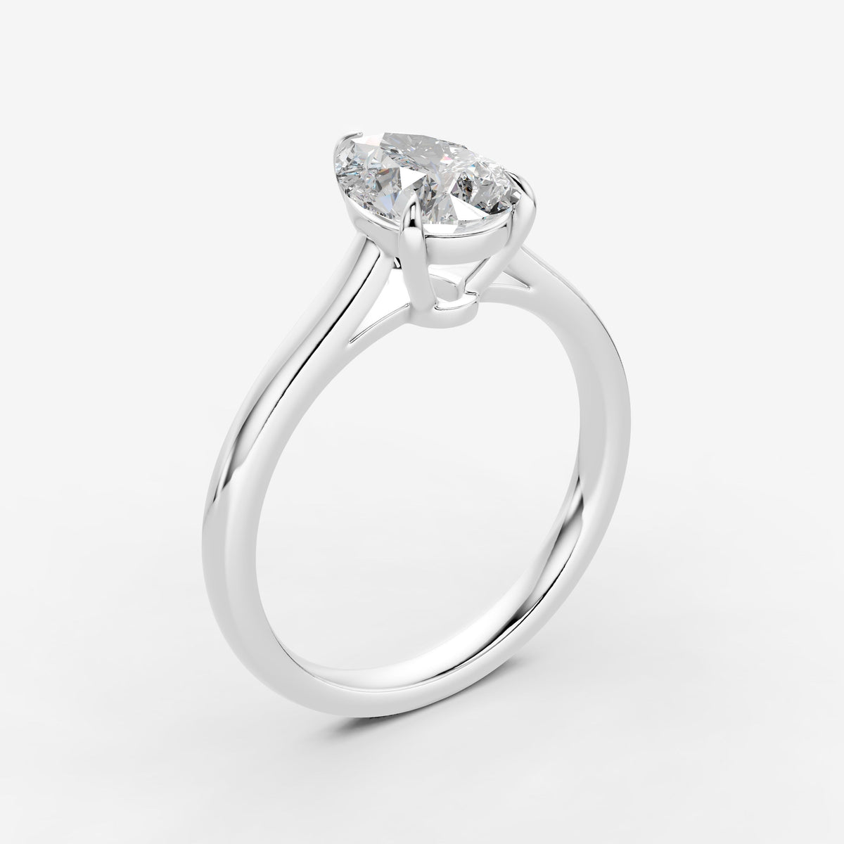 2.07ct Pear Lab-Grown Diamond Ring — white gold detail view