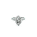 18k white gold marquise-shaped ring with diamonds