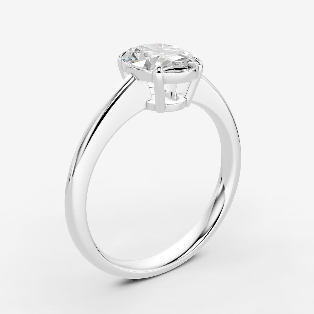 2.07ct Oval Lab-Grown Diamond Ring — white gold detail view