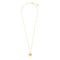 18k gold heart-shaped necklace with red enamel and diamonds, additional view