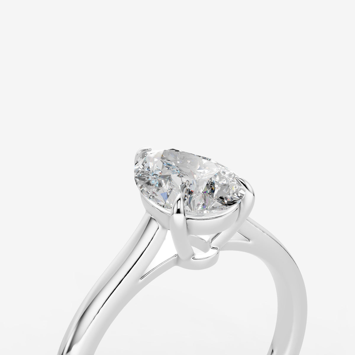 2.07ct Pear Lab-Grown Diamond Ring — white gold detail view