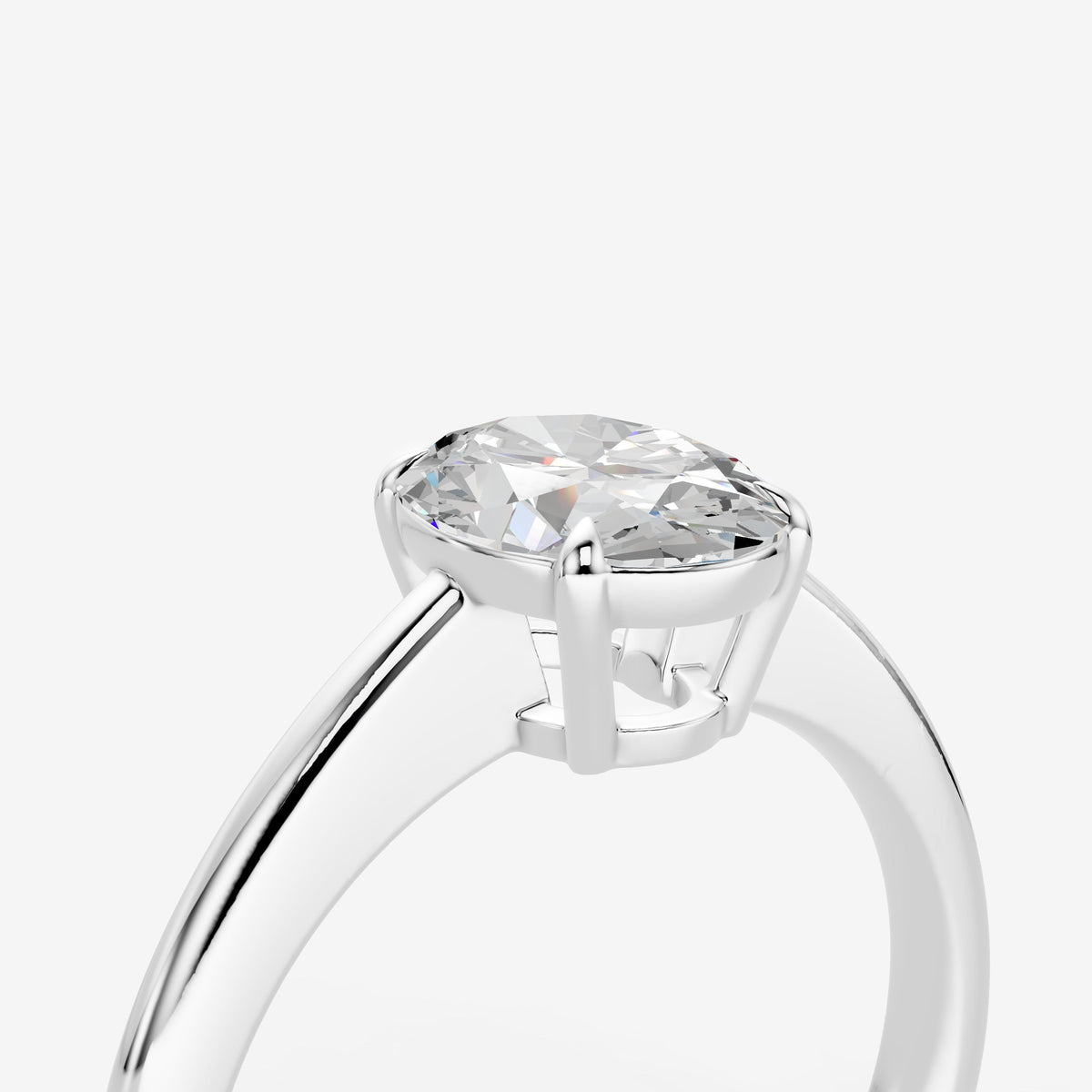2.07ct Oval Lab-Grown Diamond Ring — white gold detail view