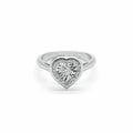 18k white gold heart-shaped ring with diamonds