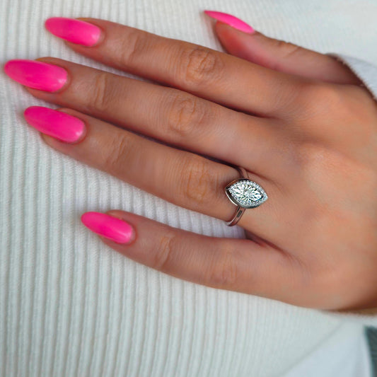 Marquise Shaped Diamond Ring