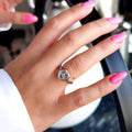 18k white gold heart-shaped ring with diamonds, additional view