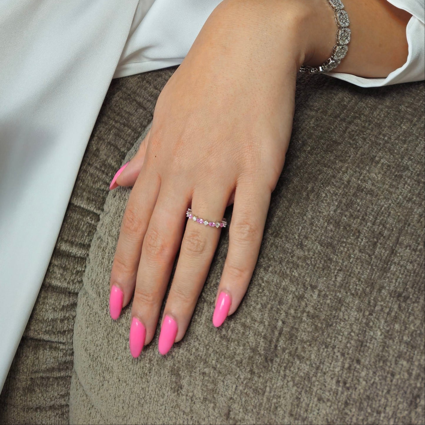 Pink Aura Eternity Ring