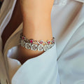 Caleums Mystic Quadrant white gold diamond bracelet worn on the wrist