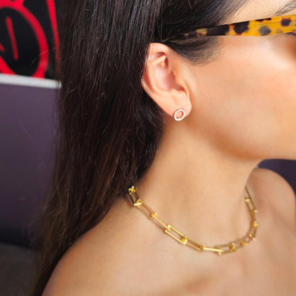 Forever Circle Diamond Stud Earrings