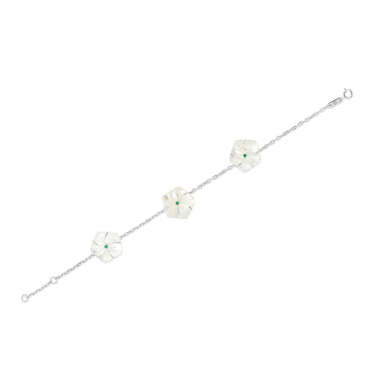 Trio Star Bracelet - White Gold