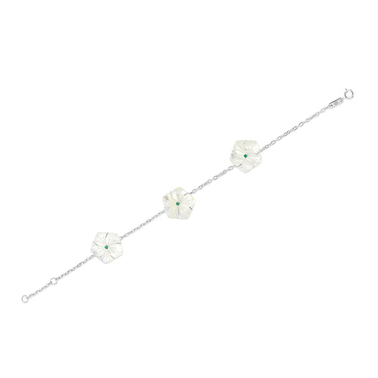 Trio Star Bracelet - White Gold