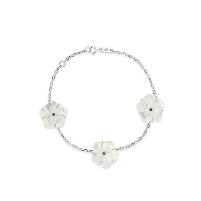Trio Star Bracelet - White Gold