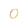 18k gold ring with diamonds and white enamel, rotating design