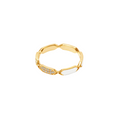 18k gold ring with diamonds and white enamel, additional view
