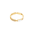 18k gold ring with diamonds and white enamel, additional view