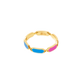 18k gold ring with rotating multi-colored enamel design, additional view